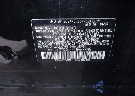 2020 Subaru Forester Premium from USA, damaged, VIN JF2SKAGC3LH563365